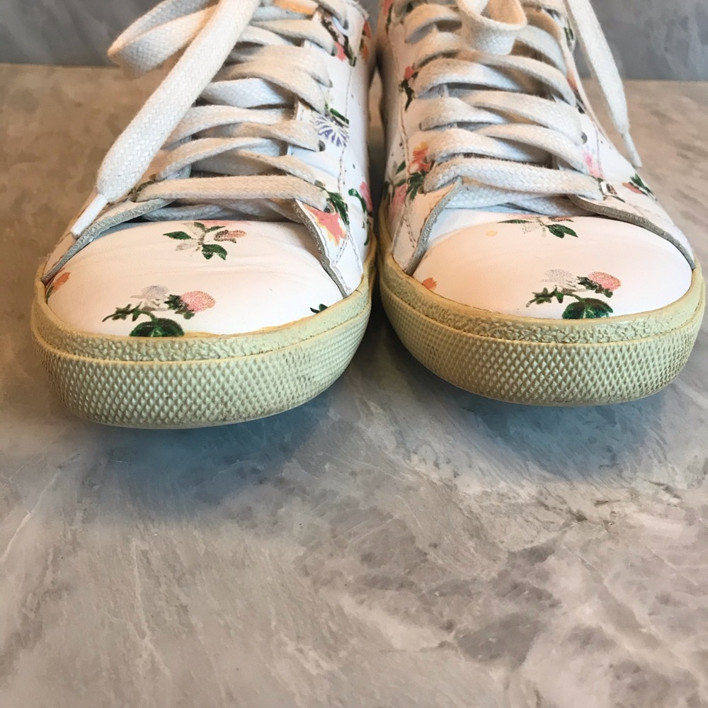 Saint Laurent white floral sneakers sz 36 - Picture 6 of 8